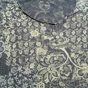 1x Lucky Brand Floral geometric modal t-shirt blue